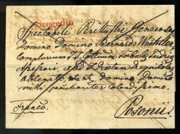 SZEGED Franco Levél Pozsonyba Küldve, Piros "SZEGEDIN" Bélyegzéssel (500p)  /  Franco Letter To Pozsony Red Pmk - ...-1867 Prephilately