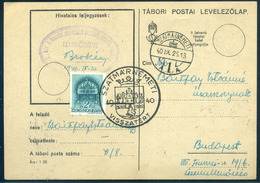 SZATMÁRNÉMET II. VH 1940. Tábori Lap Visszatért és Alakulat Bélyegzéssel Budapestre  /  WW II FPO Card Military And Form - Covers & Documents