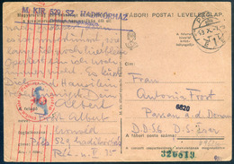 II. VH PÉCS Tábori Lap , Hadikórház Bélyegzéssel Passau-ba Küldve  /  WW II FPO Card Military Hospital Pmk To Passau - Brieven En Documenten