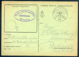 II. VH 1941. Tábori Posta Levlap , "Betegellátó Állomás" Ritka Bélyegzéssel / WW II. FPO P.card "medical Station" Rare P - Lettres & Documents