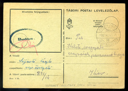 II. VH 1943. Tábori Posta Levlap Tábori Mozgóposta "H" Bélyegzéssel Kievbe Küldve Tábori Postára  /  WW II 1943 FPO P.ca - Brieven En Documenten