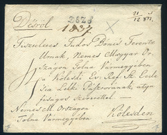 DÉS 1837. Szép Portós Levél "DEZS" Kézírásos Dátum Kiegészítéssel Kölesdre Küldve  /  1837 Nice Unpaid Letter Hand Dated - ...-1867 Prephilately