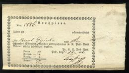 PEST 1816. Dekoratív Előnyomott Recepisse  /  Decorative Pre-printed Recepisse - ...-1867 Voorfilatelie