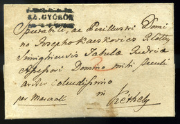 SZŐLLŐSGYÖRÖK 1830. Cca. Portós Levél "SZ.GYOROK" Kéthelyre Küldve (300p)  /  Ca 1830 Unpaid Letter To Kéthely (300p) - ...-1867 Voorfilatelie