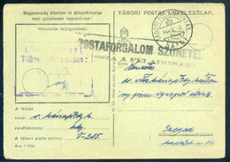 II. VH 1944. Tábori Lap , Szegedre Küldve "Postai Forgalom Szünetel Vissza A Feladónak" Bélyegzéssel  /  WW II FPO Card  - Brieven En Documenten