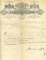 BUDAPEST 1889. Steinschneider Jakab Ágyneműgyár, Fejléces Céges Levél  /  Bedsheet Factory Letterhead Corp. Letter - Zonder Classificatie