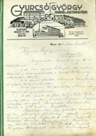 ÚJPEST 1932. Gyurcsó György Faárugyár, Fejléces Céges Levél  /  Lumber Factory Letterhead Corp. Letter - Zonder Classificatie