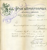 BUDAPEST 1904. Pesti Könyvnyomda Fejléces Céges Levél , Falk Zsigmond , író,szerkesztő Sk. Aláírásával  /  Book Printing - Zonder Classificatie