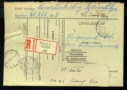 BUDAPEST 1948. Levlap, Országház Bélyegzéssel és Ragjeggyel  /  P.card Parliament Pmk And Reg Label - Brieven En Documenten
