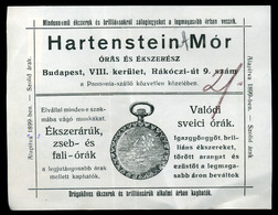 BUDAPEST 1921. Harsteiner Mór, Órás és ékszerész Céges Számla  /  Corp. Bill Watchmaker And Jeweler - Ohne Zuordnung