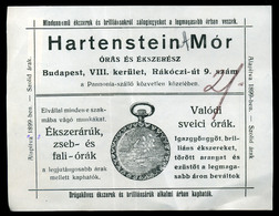 BUDAPEST 1921. Harsteiner Mór, Órás és ékszerész Céges Számla  /  Corp. Bill Watchmaker And Jeweler - Zonder Classificatie