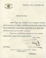 BUDAPEST 1928. Levél  Scitovszky Béla Belügyminiszter Aláírásával  /  Letter Signed By Minister Of The Interior Béla Sci - Ohne Zuordnung