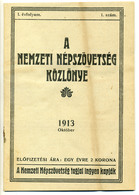 1913 A Nemzeti Népszövetség Közlönye Első, Induló Száma 32p  /  First Issue Of The Nat. Gazette 32 Pages - Ohne Zuordnung