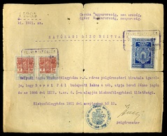 KISKUNFÉLEGYHÁZA 1921. Polgármesteri Bizonyítvány Városi Illeték Bélyeggel  /  Mayoral Certificate City Stamp Duty - Brieven En Documenten