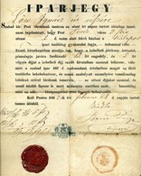 PEST 1862. Iparjegy Lőw Ignácz Kalapos Mester Részére  /  Industrial Ticket For Hat Maker Ignácz Lőw - Unclassified