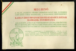 KASSA 1941. Cserkész Ünnepély , Dekoratív Meghívó  /  Boy Scout Fair Decorative Inv. - Unclassified