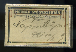 KASSA 1921. Molnár Gyógyszertár, Régi Fiolás Doboz!  /  Molnár Pharmacy Vintage Box - Zonder Classificatie