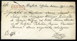 MISKOLC 1837. Ex Offo Levél,tartalommal, Piros "V.Miskolcz" Bélyegzéssel Pestre (G:600p)  /  Official Letter Cont. Red P - ...-1867 Voorfilatelie