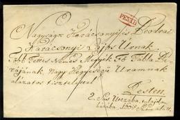 PEST 1835-45. Cca. Helyi (!) Levél, Piros Bélyegzéssel, Szép!  /  Local Letter Red Pmk, Nice - ...-1867 Vorphilatelie