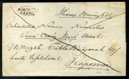 IHAROSBERÉNY 1830-40. Levél Ritka Bélyegzéssel Kaposvárra Küldve, érkezési Bélyegzéssel (G:300p)  /   Letter Rare Pmk To - ...-1867 Voorfilatelie