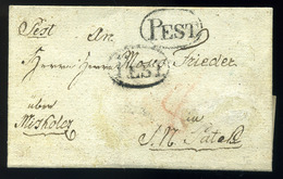 PEST 1823. Portós Levél, Tartalommal , Kétszer Bélegezve Sárospatakra Küldve  /  1823 Unpaid Letter Cont Double Pmk To S - ...-1867 Voorfilatelie