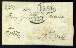 PEST 1823. Portós Levél, Tartalommal , Kétszer Bélegezve Sárospatakra Küldve  /  1823 Unpaid Letter Cont Double Pmk To S - ...-1867 Vorphilatelie