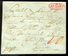 BEODRA 1831. Portós Levél, Piros Bélyegzéssel Pestre Küldve, érk. Bélyegzéssel  /  1831 Unpaid Letter Red Pmk To Pest, A - Serbien