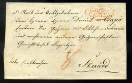 NAGYKANIZSA 1835. Cca. Portós Levél, Piros Bélyegzéssel Szekszárdra  /  Ca 1835 Unpaid Letter Red Pmk To Szekszárd - ...-1867 Vorphilatelie