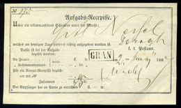 ESZTERGOM 1867. Tértivevény , Keretes "Gran" Bélyegzéssel  /  Return Receipt Framed "Gran" Pmk - ...-1867 Prephilately