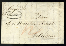 SZEGED 1829. Portós Levél, Tartalommal Debrecenbe Küldve  /  1829 Unpaid Letter Cont. To Debrecen - ...-1867 Voorfilatelie