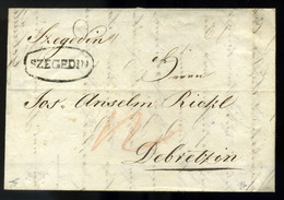 SZEGED 1829. Portós Levél, Tartalommal Debrecenbe Küldve  /  1829 Unpaid Letter Cont. To Debrecen - ...-1867 Prephilately