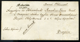 BABOCSA 1850. Dekoratív Ex Offo Levél Veszprémbe Küldve  /  Decorative Official Letter - ...-1867 Voorfilatelie