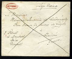 SAJÓKAZINC 1839. Levél, Ritka Piros Bélyegzéssel A Radvánszky Kastélyba Küldve , Radványba. Ritka Darab! (300p)  /  Lett - ...-1867 Prephilately