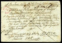 BEODRA 1848.02. Levél "recepisse",  Piros Palmettás Bélyegzéssel Pestre Küldve  /  Letter "recepisse" Red Pmk To Pest - Serbia