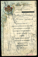 MENÜKÁRTYA , 1911. Zsombolya, Postázott Litho Kártya, Aláírásokkal, Jemelika Ferenc  /  MENU CARD 1911 Mailed Litho Card - Non Classés