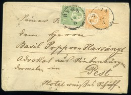 DÉVA 1871. Kőnyomat 3kr + 2Kr Levélen, Pestre Küldve. Hibátlan Darab!  (450000)  /  1871 Litho 3kr+2kr Letter To Pest Fl - Used Stamps