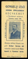 SZÁMOLÓ CÉDULA  Régi Reklám Grafika , Kecskemét, Sörcsarnok  /  COUNTING CARD Vintage Adv. Graphics, Kecskemét, Beer Hal - Non Classés