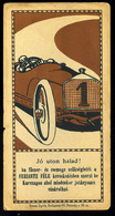 SZÁMOLÓ CÉDULA  Régi Reklám Grafika , Automobil  /  COUNTING CARD Vintage Adv. Graphics, Automobile - Non Classés