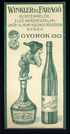 SZÁMOLÓ CÉDULA  Régi Reklám Grafika , Gyorok, Borászat  /  COUNTING CARD Vintage Adv. Graphics, Gyorok, Winery - Non Classés