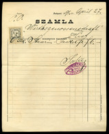 BUDAPEST 1891. Stessel Nándor , Dekoratív, Fejléces, Céges Számla  /  Decorative Letterhead Corp. Bill - Unclassified