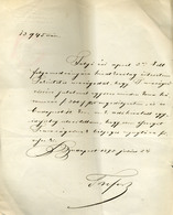 BUDAPEST 1875. Régi Dokumentum Trefort Ágoston Vallás és Közoktatásügyi Miniszter Sk. Aláírásáva  /  Vintage Document Si - Unclassified
