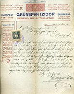 BUDAPEST 1904. Grünspan Izidor, Fejléces, Céges Levél  /  Letterhead Corp. Letter - Unclassified