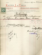 BUDAPEST 1897. Kauser J. és Társa Kőfaragó , Fejléces, Céges Levél  /  Stonemason Letterhead Corp. Letter - Non Classés