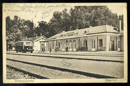 BALATONSZEMES 1929. Pályaudvar, Régi Képeslap, Sínautó  /  1929 Train Station Vintage Pic. P.card, Rail Car - Hongarije