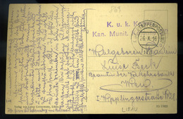 I. VH. Libau Képeslap EP 175 és Alakulat Bélyegzéssel  /  WW I. Libau Vintage Pic. P.card EP 175 And Formation Pmk - Gebruikt