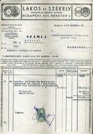 BUDAPEST 1945. Lakos és Székely, XIII: Béke Tér, Fejléces Céges Számla  /  1945 Béke Sq. Letterhead Corp. Bill - Zonder Classificatie