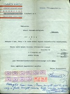 BUDAPEST 1945. Lemmich Károly, X, Győmröi út , Fejléces Cége Számla, Számlailleték Bélyegekkel  /  1945 Gyömrői Rd. Lett - Unclassified