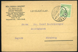 BUDAPEST 1911. Szekula, Céges Levlap Würzburg-ba Küldve  /  1911 Secula Corp. P.card To Würzburg - Used Stamps