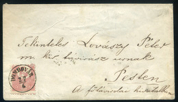 DOMBÓVÁR 1871. Kőnyomat 5kr Levélen, Luxus Bélyegzéssel Pestre Küldve  /  1871 Litho 5 Kr Letter Luxury Pmk To Pest - Used Stamps