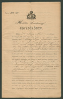 ZSOLNA 1890. Dekoratív Közjegyzői Okirat  /  1890 Decorative Notary Document - Brieven En Documenten